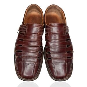 Josef Seibel Steven Brown Leather Comfort Loafers Fisherman Men's EU 46 US 12